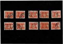 ITALIA ,LUOGOTENENZA ,"Segnatasse" ,senza Fasci E Senza Filigrana ,1L.arancio ,10 Pezzi Usati ,qualita Ottima - Postage Due