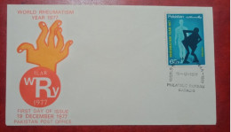 1977 PAKISTAN FDC COVER WITH STAMP WORLD RHEUMATISM - Pakistan
