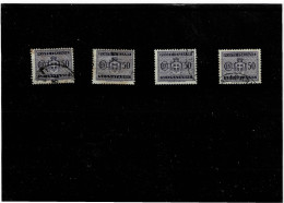 ITALIA ,LUOGOTENENZA ,"Segnatasse" ,con Filigrana Ruota ,50c, Violetto ,4 Pezzi Usati ,qualita Ottima - Taxe