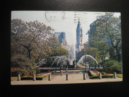 PHILADELPHIA Pennsylvania Logan Circle Fountain Cancel 1965 To Sweden Postcard USA - Philadelphia