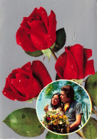 COUPLE - Un Couple Et Des Roses - Chemises à Carreaux - Colorisé - Carte Postale - Parejas