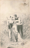 COUPLES - Un Couple En Tenue De Bain - Baignade - Carte Postale  Ancienne - Parejas