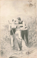 COUPLES - Un Couple En Tenue De Bain - Baignade - Carte Postale  Ancienne - Couples