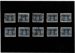 ITALIA ,LUOGOTENENZA ,"Segnatasse" ,con Filigrana Ruota ,10L.azzurro ,10 Pezzi Usati ,qualita Ottima - Postage Due