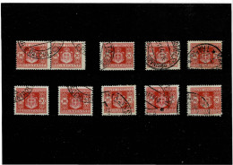 ITALIA ,LUOGOTENENZA ,"Segnatasse" ,con Filigrana Ruota ,20L.carminio ,10 Pezzi Usati ,qualita Ottima - Postage Due