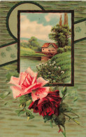 FLEURS - PLANTES - ARBRES - Fleurs - Roses - Maison - Colorisé - Carte Postale Ancienne - Bloemen