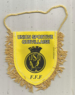 Fanion, Sports, Football, USQ,  Union Sportive Quevillaise, 76, Le Petit Quevilly, F.F.F. 2 Scans, 115 X 115 Mm - Altri & Non Classificati