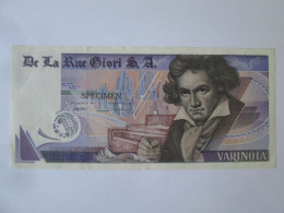 Italy 1 Beethoven Varinota-De La Rue Giori Specimen Test Banknote,see Pictures - [ 8] Fakes & Specimens