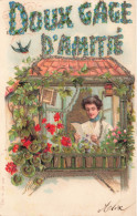 FANTAISIE - Femmes - Doux Gage D'Amitié - Carte Postale  Ancienne - Femmes