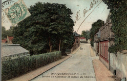 CPA Rocquencourt Route Du Chesnay Et Entrée Du Château - Rocquencourt