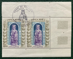 French Andorra 1972 Mi# 249 Used - Pair - Virgin Of Canolich - Usati