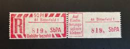 DDR 1968 SbPA EINS Mi No.2 MNH - Etiquettes De Recommandé