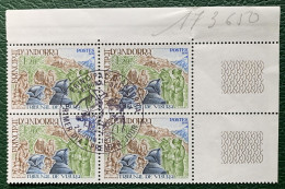 French Andorra 1978 Mi# 293 Used - Block Of 4 - Visura Tribunal - Used Stamps