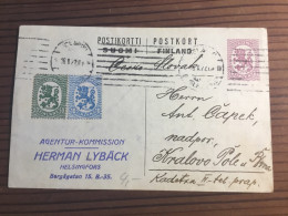 Finnland Ganzsache Mit Zusatzfrankatur 1922 - Storia Postale