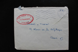 1960 MAROC LSC  FM CACHET ROUGE BASE AERIENNE NO 155 CASABLANCA OMEC 5 LO  DU 28/07/1960 POUR PARIS - Correo Aéreo Militar