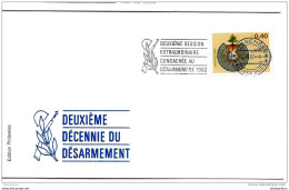 248 - 37 - Enveloppe  Nations Unies Avec Oblit Mécanique "deuxième Décennie Du Désarmement 1982" - Storia Postale