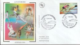 " J.O. ATHENES 2004 " Sur Enveloppe 1er Jour Sur Soie De 2004 D'Andorre Parfait état. FDC A SAISIR - Verano 2004: Atenas