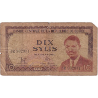 Billet, Guinée, 10 Sylis, 1960-03-01, KM:16, B - Guinea