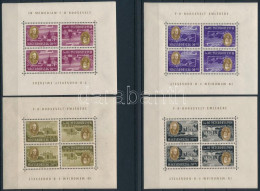 ** 1947 Roosevelt Fordított Képállású Négyes Kisívsor (180.000) (szokásos Apró Ráncok) / Mi 985-992 Inverted Mini Sheets - Autres & Non Classés