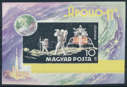 ** 1969 Apollo 11 Vágott Blokk Arany Színnyomat Nélkül (100.000) - Other & Unclassified