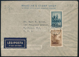 1947 Légi Levél Repülő 1Ft + 1,40Ft Bérmentesítéssel "BUDAPEST" Amerikába Küldve - Otros & Sin Clasificación