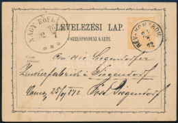 1872 2kr Díjjegyes Levelezőlap "RÉV-KOMÁROM" (Gudlin 300 Pont) - "NAGY HÖFLÁNY" (Gudlin 600 Pont) - Other & Unclassified