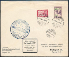 1931 Levél Zeppelin Magyarországi Körrepüléssel, 2P Zeppelin Bélyeggel, Budapesti Ledobással - Autres & Non Classés