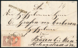 1861 5kr + 10kr + A Hátoldalon 10kr (levélbontásnál Eltépve) Ajánlott Levélen "ST. IVAN" - "BADEN" - Other & Unclassified