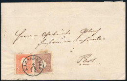 1859 5kr + 10kr Levélen / On Cover "KARANSEBES" - Pest - Other & Unclassified