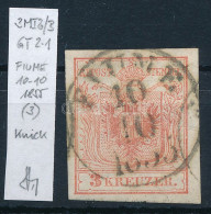 O 1850 3kr MP Ib, Gravurtipus 2-1 "FIUME 1855" Azonosítás: Strakosch - Autres & Non Classés