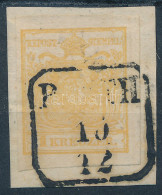 1850 1kr Aranysárga Gépi Papíron "P(EST)H" - Autres & Non Classés