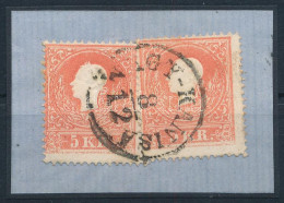 1858 2 X 5kr Alul Festékhiányos Nyomatok Enyhén Lépcsős Bérmentesítéssel "NAGY-KANISA" - Other & Unclassified