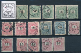 O 1898 5 X 3kr, 3 X 5kr, 2 X 10kr, 6 X 15kr Azonos Lemezhibával: Kitörés Javítás A Boríték Bal Felső Sarkánál Folttal - Other & Unclassified