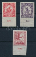 ** 1916 Hadisegély III. Vágott ívszéli Sor (12.000) / Mi 183-185 Imperforate Margin Set - Other & Unclassified