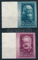 ** 1952 Leonardo Da Vinci és Victor Hugo ívszéli Vágott Sor (9.000) - Autres & Non Classés