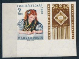 ** 1960 Bélyegnap (33.) ívsarki Vágott Szelvényes Bélyeg (4.000) - Other & Unclassified