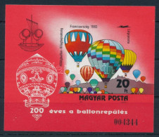 ** 1983 200 éves A Ballonrepülés Vágott Blokk (8.000) - Andere & Zonder Classificatie