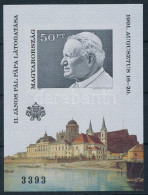 ** 1991 II. János Pál Pápa Magyarországi Látogatása Vágott Blokk (6.500) - Autres & Non Classés