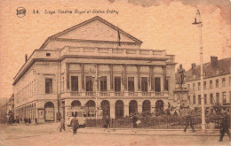 BELGIQUE - Liège - Théâtre Royal Et Statue Gétry - Animé - Carte Postale  Ancienne - Liège