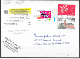 NPAI étiquette '"destinataire Inconnu à L'adresse" Apposée à 19 Brive La Gaillarde - Storia Postale