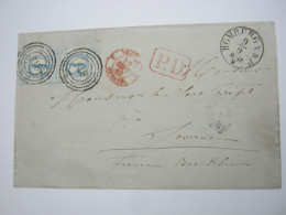 Thurn Und Taxis ,  1862 , Brief Aus  HOMBURG Nach Frankreich  , 12 Kreuzer  Frankatur - Covers & Documents