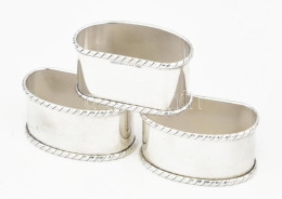 Ezüst (Ag) 3 Db Szalvétagyűrű, Jelzett, 6×3×3 Cm, Nettó: 94,2 G - Autres & Non Classés