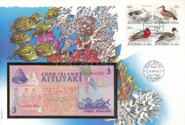 Cook-szigetek / Aitutaki 1992. 3$ Borítékban, Alkalmi Bélyegzésekkel T:UNC Cook Islands / Aitutaki 1992. 3 Dollars In En - Ohne Zuordnung