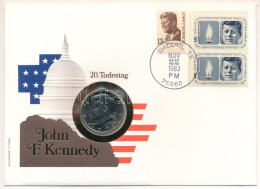 Amerikai Egyesült Államok 1972. 1/2$ Cu-Ni "Kennedy" Bélyeges Borítékban, Bélyeggel és Bélyegzéssel T:AU  USA 1972. 1/2  - Non Classés