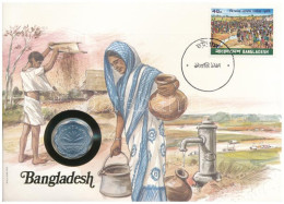 Banglades 1978. 10P "FAO" Bélyeges érmés Borítékon, Ismertetővel T:UNC Bangladesh 1978. 10 Paisa Al-Br "FAO" Coin In Env - Non Classificati