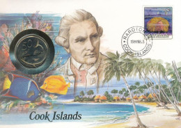 Cook-szigetek 1987. 50c Cu-Ni Felbélyegzett Borítékban, Bélyegzéssel, Német Nyelvű Leírással T:UNC  Cook Islands 1987. 5 - Non Classés