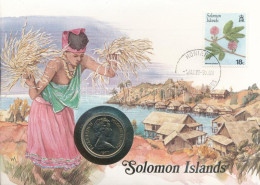 Salamon-szigetek 1977. 20c Cu-Ni "II. Erzsébet" Felbélyegzett Borítékban, Bélyegzéssel, Német Nyelvű Leírással T:UNC Pat - Sin Clasificación