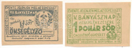 Dorog 1955. "Dorogi Bányászok Önsegélyező Egylete - V. Bányásznap" Sör Kupon 1,50Ft értékben, Hátoldalán Bélyegzővel + 1 - Non Classés