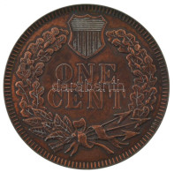 DN Az 1877-es évjáratú 1 Cent érme Bronzozott, Nagyméretű Utánverete (77mm) T:XF Kopott Bronzozás - Unclassified