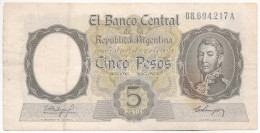 Argentína 1960-1962. 5P T:F Argentina 1960-1962. 5 Pesos C:F - Ohne Zuordnung